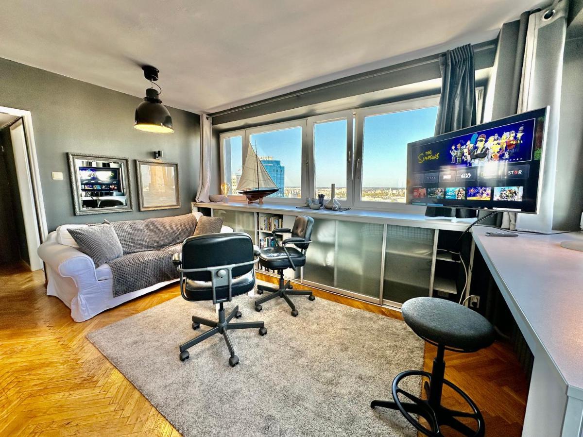 Super Apartament Grey Centrum 2X Metro Fast Wifi 300 Mbs Netflix Appletv Smarttv Spotify Panorama Miasta 바르샤바 외부 사진