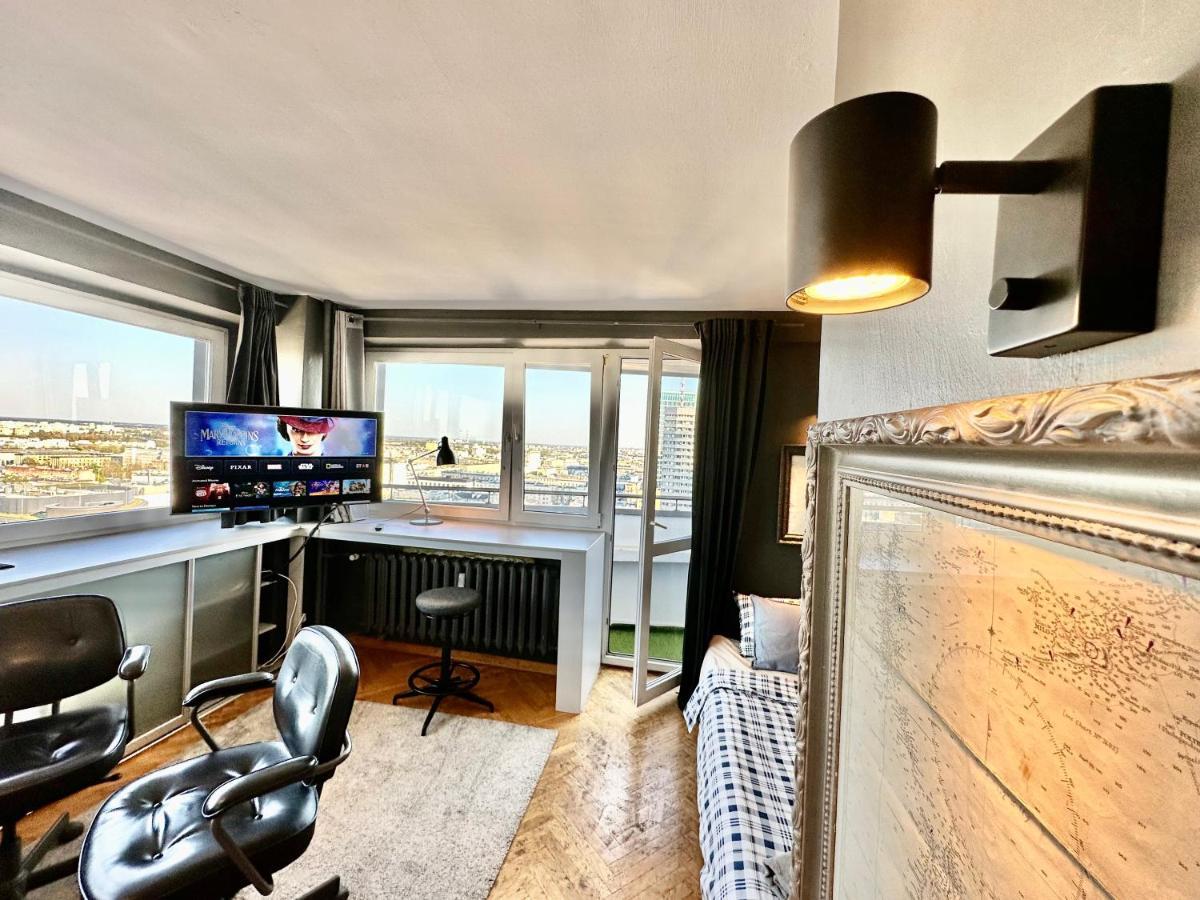 Super Apartament Grey Centrum 2X Metro Fast Wifi 300 Mbs Netflix Appletv Smarttv Spotify Panorama Miasta 바르샤바 외부 사진
